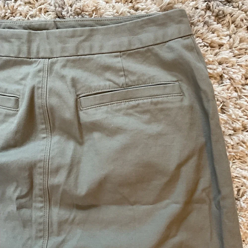 Duluth Trading Co Womens Green Button Front‎ A-Line Skirt Size 6 Cotton Blend